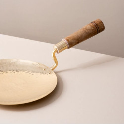 NOVELIKA - Brass Roti Tawa with a Durable Wooden Handle(NA699) NOVELIKA - Brass Roti Tawa with a Durable Wooden Handle(NA699)
