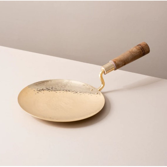 NOVELIKA - Brass Roti Tawa with a Durable Wooden Handle(NA699) NOVELIKA - Brass Roti Tawa with a Durable Wooden Handle(NA699)