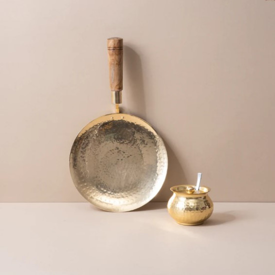 NOVELIKA - Traditional Brass Tawa & Ghee Pot Combo(NA700)