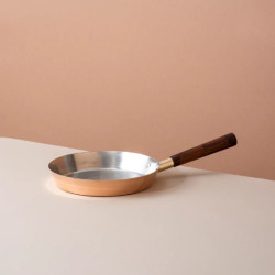 NOVELIKA - Traditional Copper Fry Pan with Tin Coating and Insulated Handle(NA701)