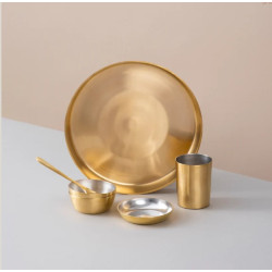 NOVELIKA- Pure Brass Dinner Set with Tin Coating  6-Piece (NA703)