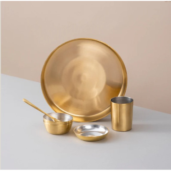 NOVELIKA- Pure Brass Dinner Set with Tin Coating  6-Piece (NA703)