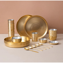 NOVELIKA- Traditional  Pure Brass Dinner Set with Tin Coating 36-piece(NA704)