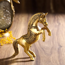 NOVELIKA - Brass Jumping Horse Statue(NA707)