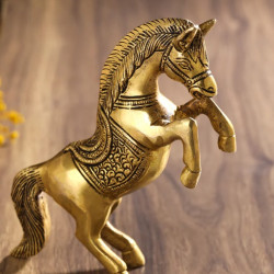 NOVELIKA - Brass Jumping Horse Statue(NA707)