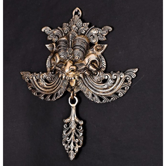 NOVELIKA-  Brass Kirtimukha (Yali) Wall Hanging or Door Knocker(NA724)