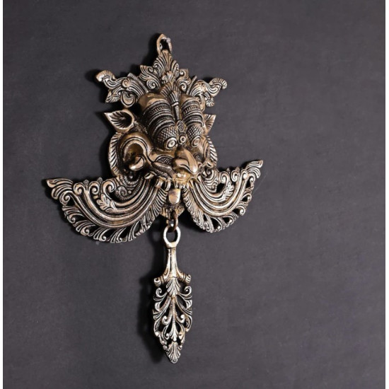 NOVELIKA-  Brass Kirtimukha (Yali) Wall Hanging or Door Knocker(NA724)