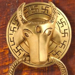 NOVELIKA-  Brass Door Knocker Featuring The Face of Nandi(725)