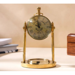 NOVELIKA -  Victoria London (1876) Vintage Brass Table Clock with Compass(NA729)