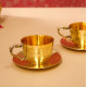 NOVELIKA -  Vintage Era Brass Tea Cup & Saucer Set of 2(NA733)