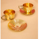 NOVELIKA -  Vintage Era Brass Tea Cup & Saucer Set of 2(NA733)