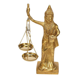 NOVELIKA - Brass Lady Justice statue or Goddess of Justice(NA734)