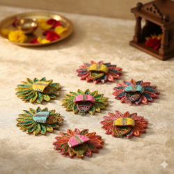 Laddu Gopal Poshak Multicolor Dress Design (Laddu Gopal dress/poshak) Set Of 6