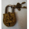 NOVELIKA-Handmade Brass Shiva Door Lock with Two Keys from Nepal, Door Lock, Vintage Door Locks, Vintage Looking pad Lock (Pack of 1 )