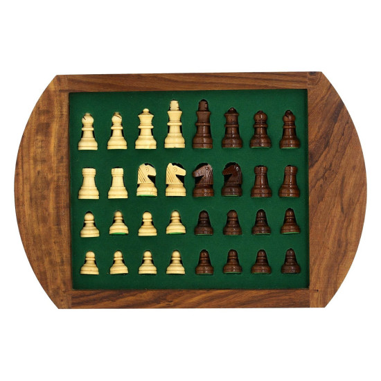 Novelika- Chess Wooden Indoor Outdoor Board Game Set Round Shape by Craft Art India.