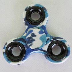 Blue & White Hand Spinner Tri Fidget Spinning  With Ultra Speed - For Kids And Adults 