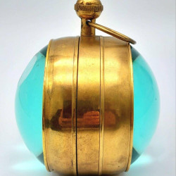 NOVELIKA - Library Desk Clock Compass and Clock in Bronze Casing with Magnified Glass .