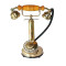 NOVELIKA - Antique Brass Rotary Dial Candlestick Desk Stand Phone Design Metal Finish Rotary Dial Office Home Décor