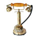 NOVELIKA - Antique Brass Rotary Dial Candlestick Desk Stand Phone Design Metal Finish Rotary Dial Office Home Décor