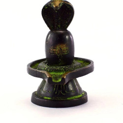 NOVELIKA - Hand Craft Hindu God Shiva Lingam Black Color Brass Statue Vintage (1 Piece)