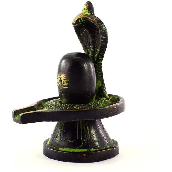 NOVELIKA - Hand Craft Hindu God Shiva Lingam Black Color Brass Statue Vintage (1 Piece)