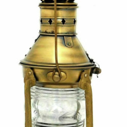 NOVELIKA -Nautical Marine Brass Boat Light or Ship Antique Brass Anchor Oil Lantern Lamp  (Set of 1)