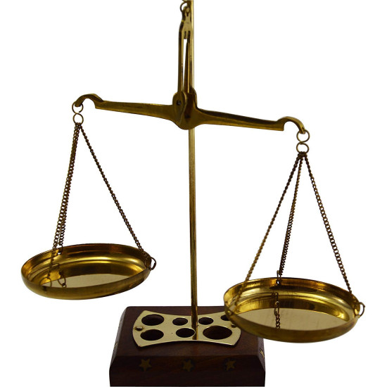 Old Vintage Brass Weight Scale Home Décor Antique Weight Balancing Scale Taraju . Small Brass Weight Scale . 7.5 Inches.