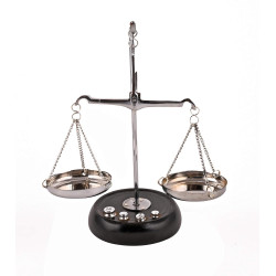 NOVELIKA -Silver & Black  Scale Vintage Metal Weight Scale Home Décor Antique Weight Balancing Scale Taraju, Height 6 Inch NOVELIKA -Silver & Black  Scale Vintage Metal Weight Scale Home Décor Antique Weight Balancing Scale Taraju, Height 6 Inch