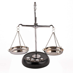 NOVELIKA -Silver & Black  Scale Vintage Metal Weight Scale Home Décor Antique Weight Balancing Scale Taraju, Height 6 Inch