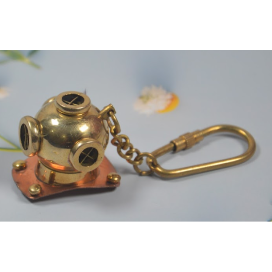 NOVELIKA - Vintage Style Helmet keychain, Made of Brass and Copper. 1 Piece.