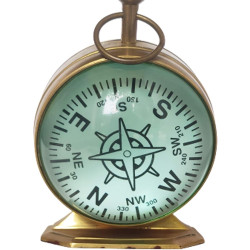 NOVELIKA - Brass Table Clock Solid Brass Office/Hotel/Motel Décor with Convex Glass Face