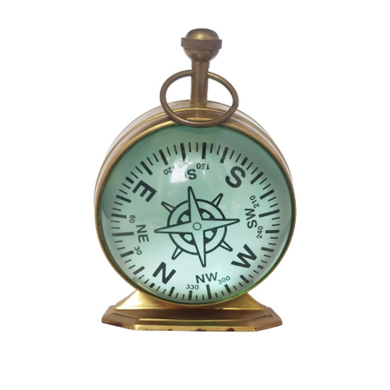 NOVELIKA - Brass Table Clock Solid Brass Office/Hotel/Motel Décor with Convex Glass Face