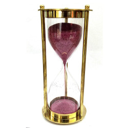 NOVELIKA-Decorative Brass 1 Minute Antique Brass Sand Timer (Set of 1)