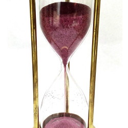 NOVELIKA-Decorative Brass 1 Minute Antique Brass Sand Timer (Set of 1)