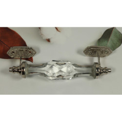 NOVELIKA -Crystal  Glass Door Handle - Premium Stylish Chrome Hardware - Unique Door Pulls Handle (Size 7 inch Transparent Sky Blue) - 1 pack