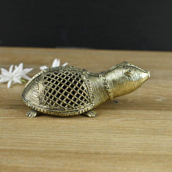 100% Brass Decorative Tortoise - Showpiece - For Home Decor - Table Decor - Office Decor 