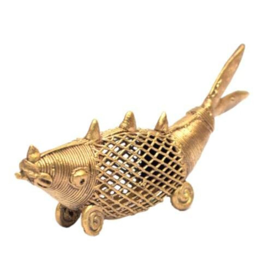 100% Brass Fish decorative - For Art Figurine Home Decor & Table Decor Collectible Showpiece 