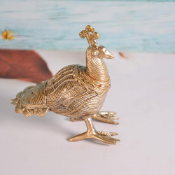 NOVELIKA -Vintage Dhokra Net Peacock Showpiece For I Home Decor I Interior I Handcrafted I Handmade I= Set of 1 NOVELIKA -Vintage Dhokra Net Peacock Showpiece For I Home Decor I Interior I Handcrafted I Handmade I= Set of 1