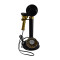 NOVELIKA - Telephone Black Metal Candle Stick Vintage Desk Stand Phone Design Metal Finish Rotary Dial Office Home Décor