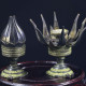 NOVELIKA -Vintage Brass Lotus Flower Decorative Candle or Dhoop Holder like a Lotus Flower, Often sitting on a Tortoise base.