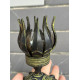 NOVELIKA -Brass Antique Candle Holder Incense Burner or Oil Lamp Designed to open and fold like a Lotus Flower, Often sitting on a Tortoise base.