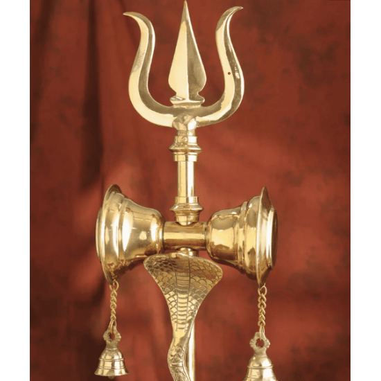 NOVELIKA - Brass Divya Trishul with Damru(01)