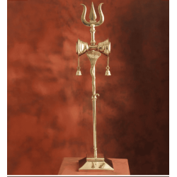 NOVELIKA - Brass Divya Trishul with Damru(01)