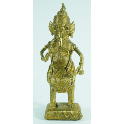 100% Brass Lord  Ganesh Stand Statue - For Home Office Decor - Of Gold Colour 100% Brass Lord  Ganesh Stand Statue - For Home Office Decor - Of Gold Colour