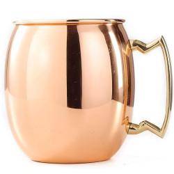 NOVELIKA - Handmade 100% Pure Copper Moscow Mule Mugs With Brass Handel  For-Drinking Serving Water, Yoga & Ayurveda, Volume-500-ML, Set of 1