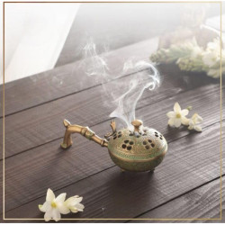 Novelika- BrassLobandan Charcoal Incense Burner/Bakhoor Burner (NA558A)