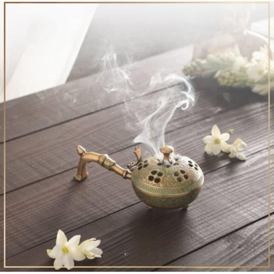 Novelika- BrassLobandan Charcoal Incense Burner/Bakhoor Burner (NA558A) Novelika- BrassLobandan Charcoal Incense Burner/Bakhoor Burner (NA558A)
