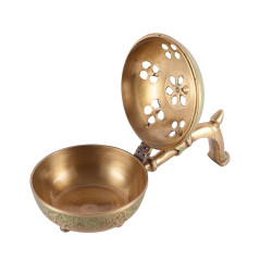 Novelika- BrassLobandan Charcoal Incense Burner/Bakhoor Burner (NA558A)