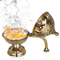 Novelika-  Brass Dhuna Loban Burner Dhoop Dani or Lobandan(NA557A)