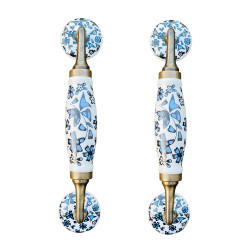 Novelika- Maison Belle Ceramic Door Handles with a Gold Antique Finish(NA559A)